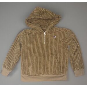 Champion Corduroy High Pile Hoodie Youth Size 6 Nordstrom Rack Preppy Cozy Tan